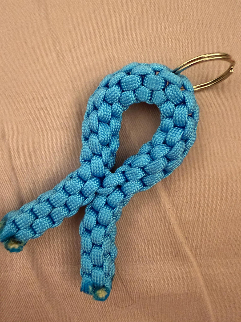 Handmade Box Braid Paracord Awareness Ribbon Keychain – Custom Cause Colors